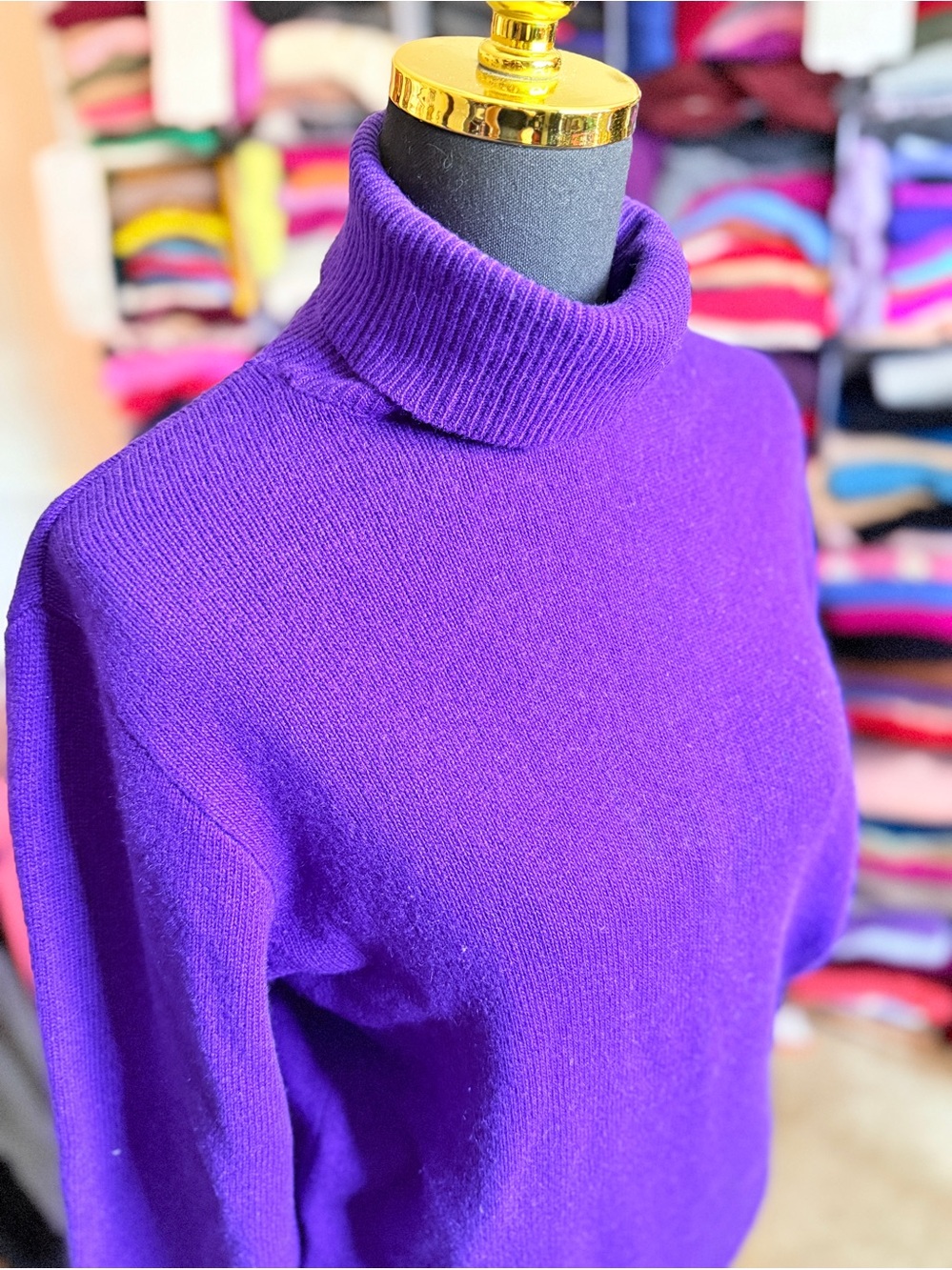 Neiman Marcus Purple Turtleneck Sweater